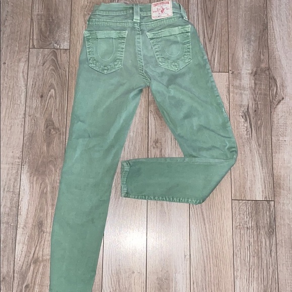 True religion green brooklyn cropped skinny jeans size 24 - Picture 3 of 5